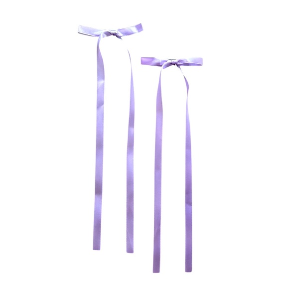 Accessories - Women’s Ribbon Hair Clips Lavendar Bows Set of 2